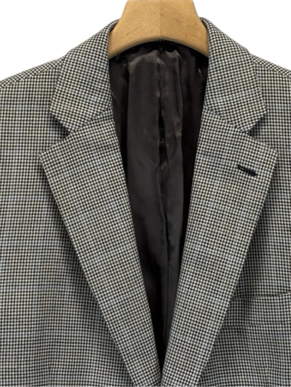 BROOKS BROTHERS 100% Worsted Wool Gray Houndstooth Two-Button Blazer 42R -- WOW!